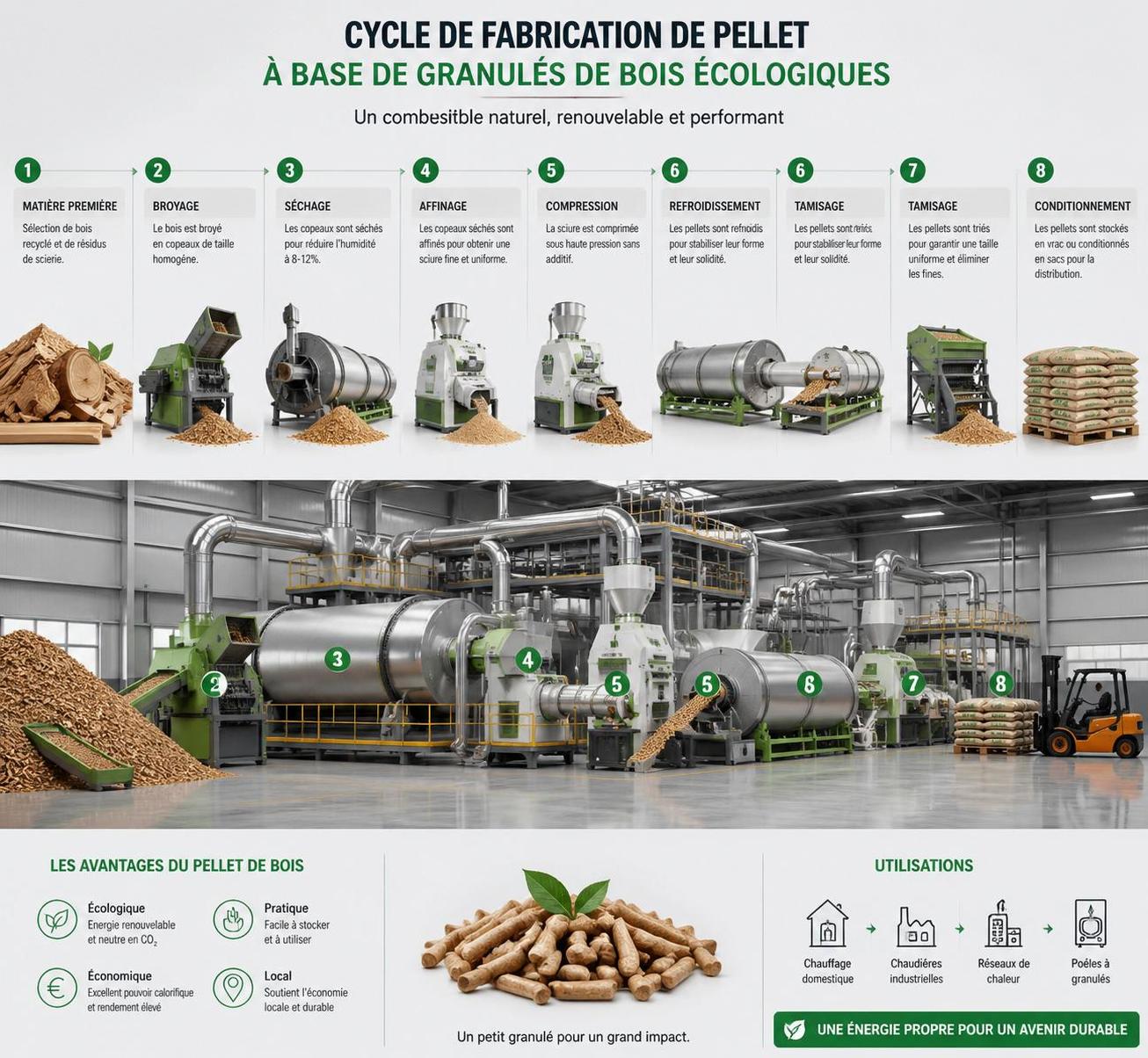 découvrez les étapes essentielles pour fabriquer des pellets de qualité, un combustible écologique efficace et durable. guide complet pour réussir votre production de pellets.